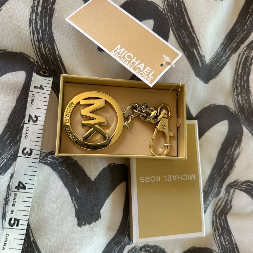 Gold Michael Kors Key Holder with MK Logo - Picture 4 of 6